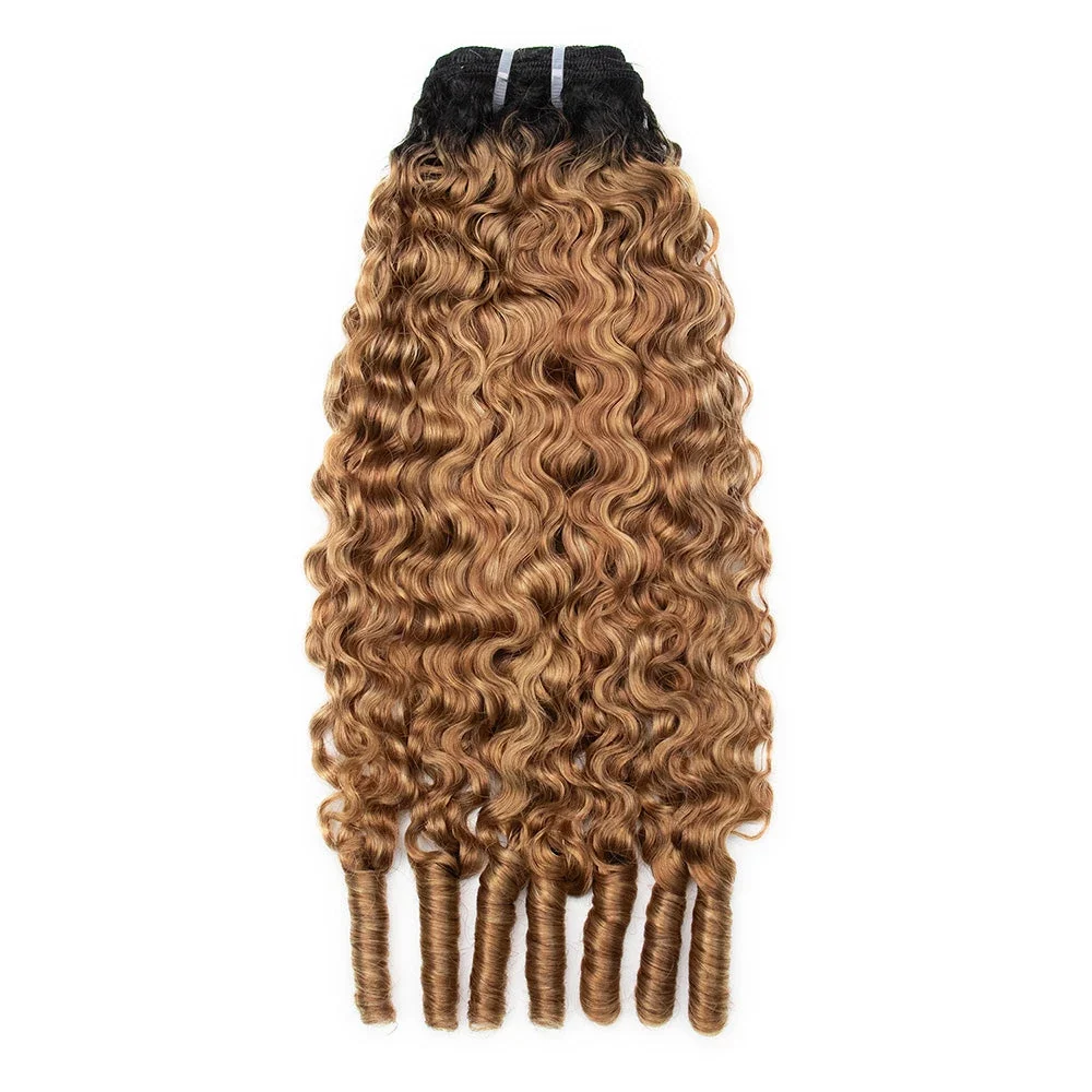 Ombre curly human hair bundles